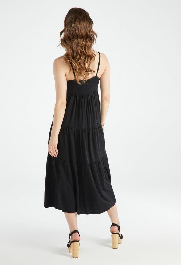 TIERED MAXI DRESS Black Caviar