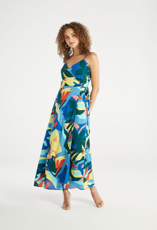 MAXI WRAP DRESS Fusion Coral Multi