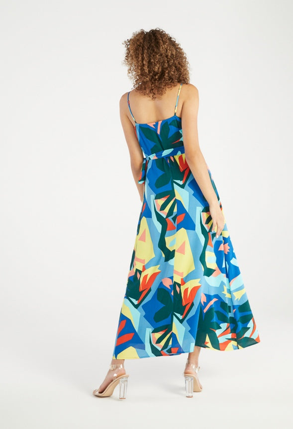 MAXI WRAP DRESS Fusion Coral Multi