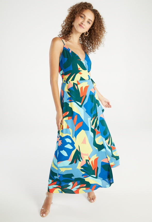 MAXI WRAP DRESS Fusion Coral Multi