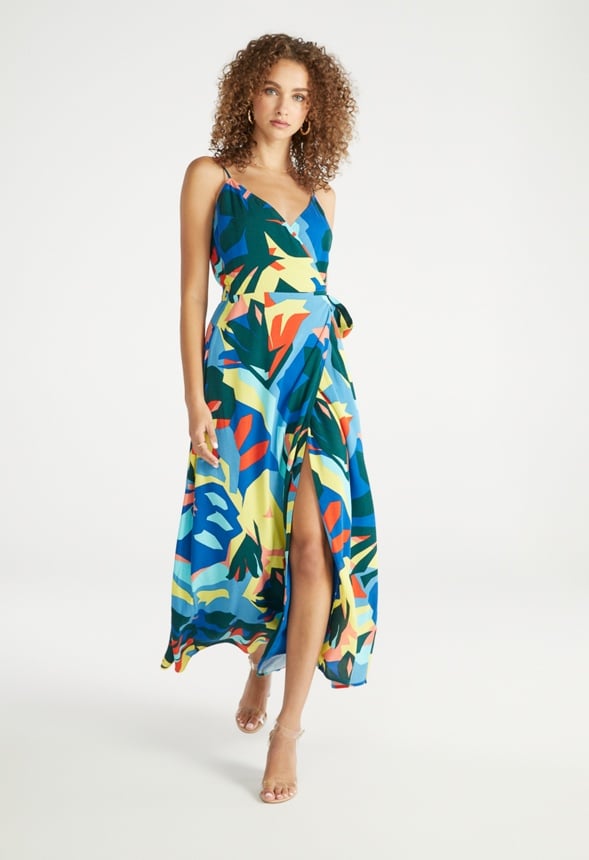 MAXI WRAP DRESS Fusion Coral Multi