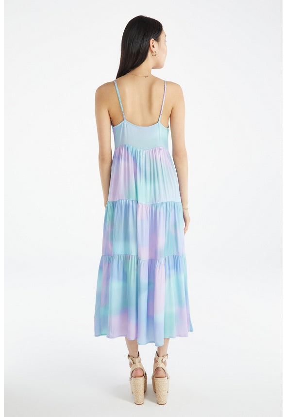 TIERED MAXI DRESS Limpet Shell Blue