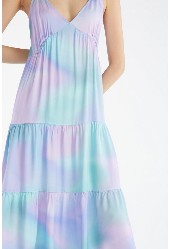 TIERED MAXI DRESS Limpet Shell Blue