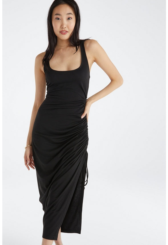RUCHED MAXI TANK DRESS Caviar
