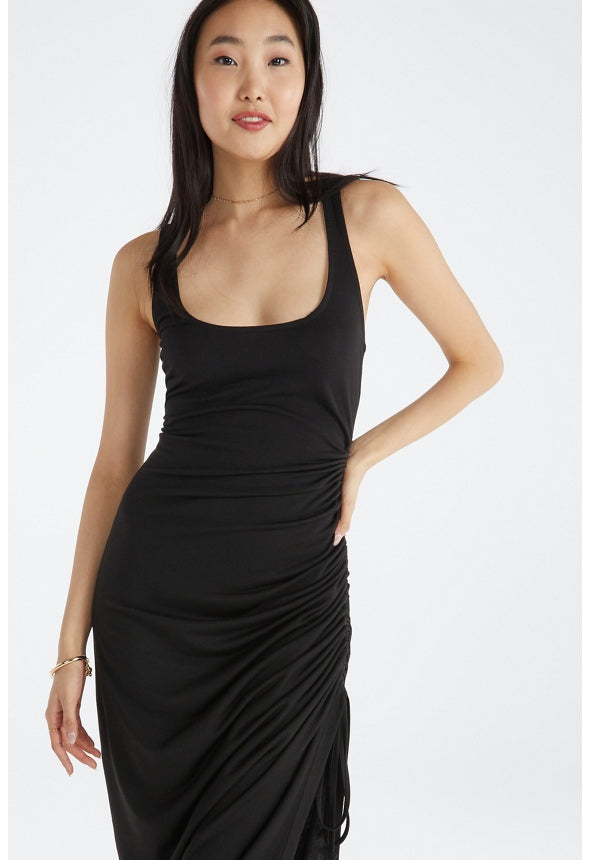 RUCHED MAXI TANK DRESS Caviar