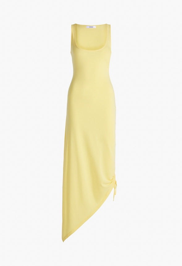 Ruched Maxi Tank Dress Pale Banana