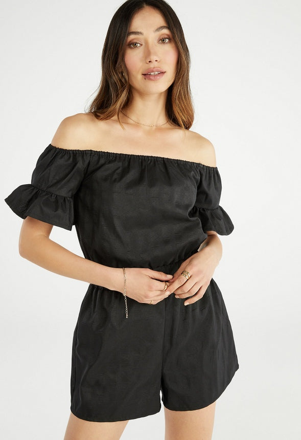 OFF THE SHOULDER ROMPER Black Caviar