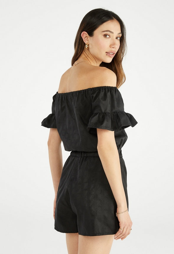 OFF THE SHOULDER ROMPER Black Caviar