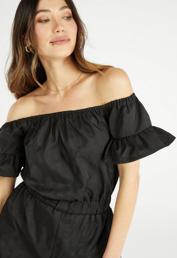 OFF THE SHOULDER ROMPER Black Caviar
