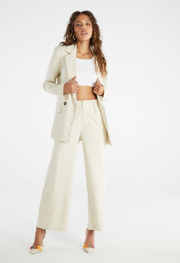 City Blazer Neutral Linen