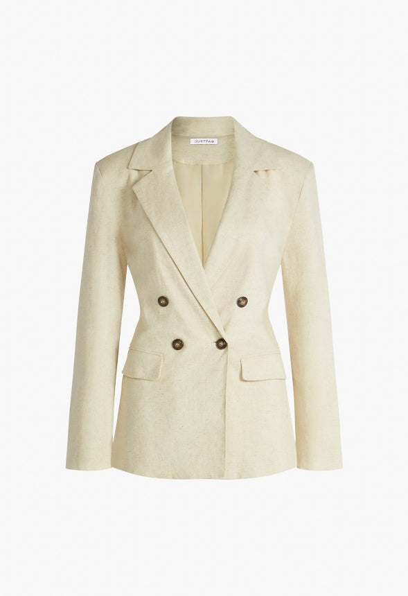 City Blazer Neutral Linen