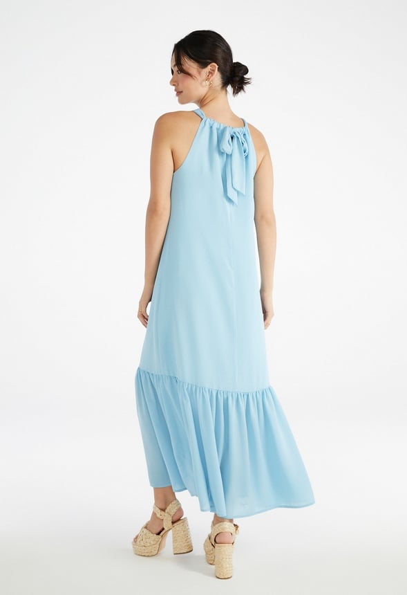 Halter Vacation Maxi Dress Sky Blue