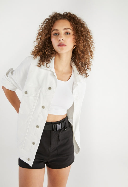 Ashton Oversized Denim Jacket Dove