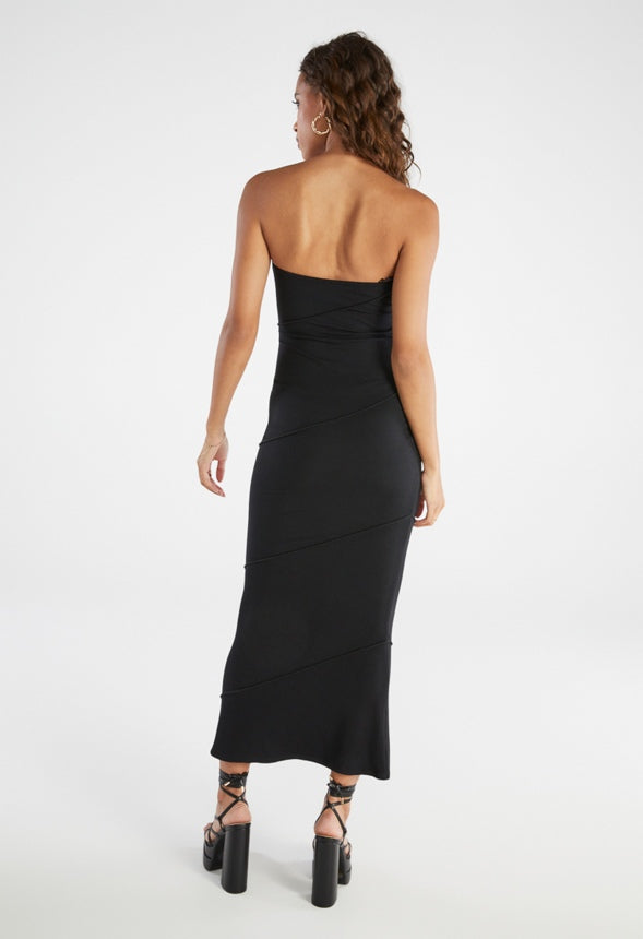 Tummy Tamer Ribbed Tube Dress Black Caviar