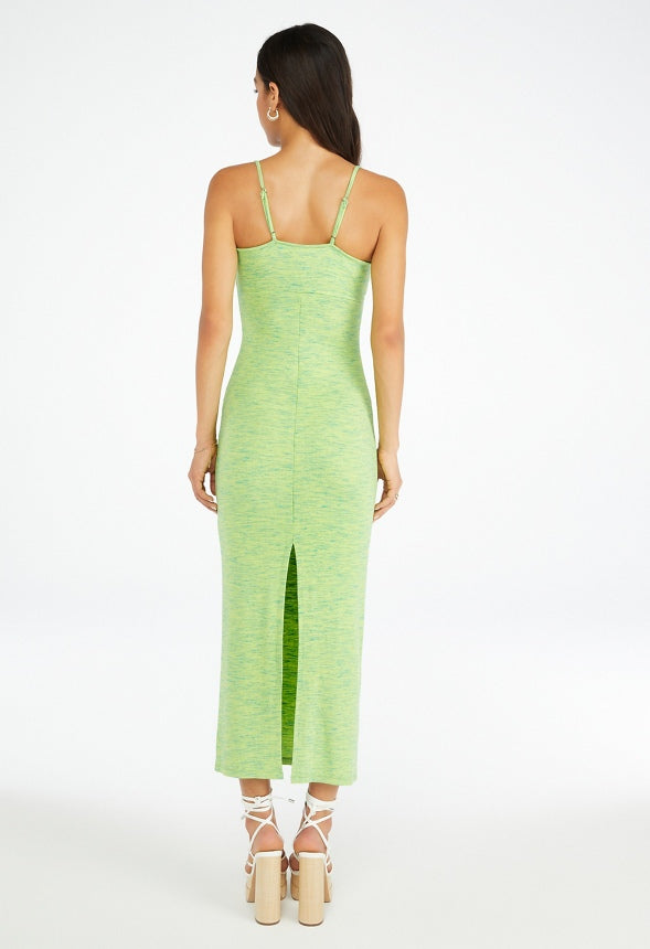 Baby Rib Maxi Dress Tropical Green/Wild Lime Space Dye