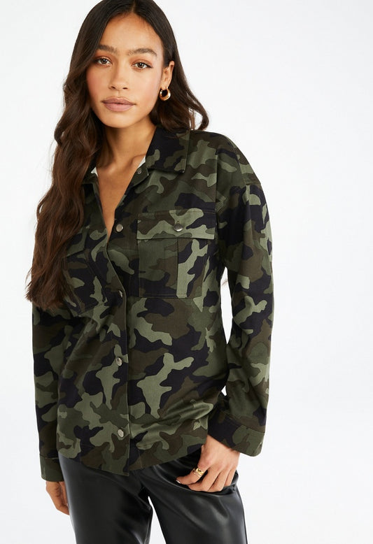 Utility Twill Jacket Green Camo Multi
