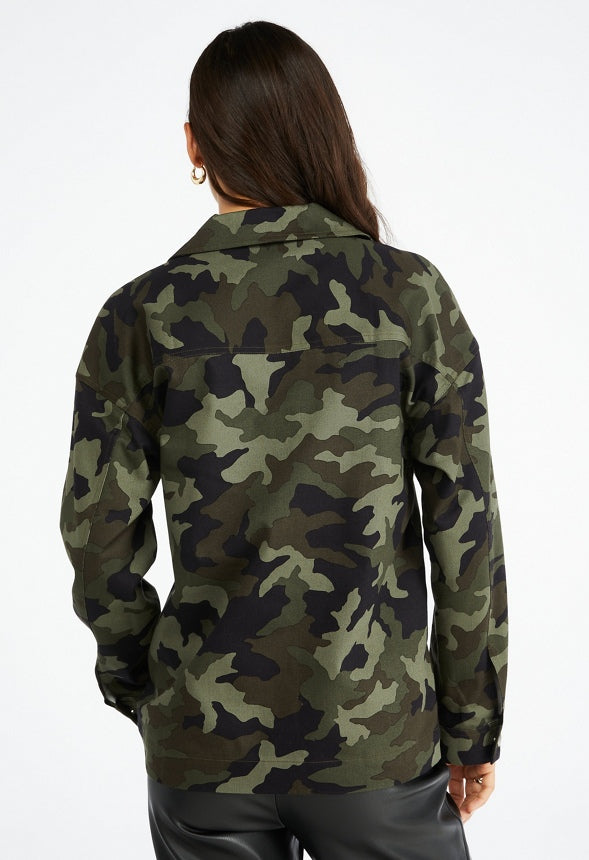 Utility Twill Jacket Green Camo Multi