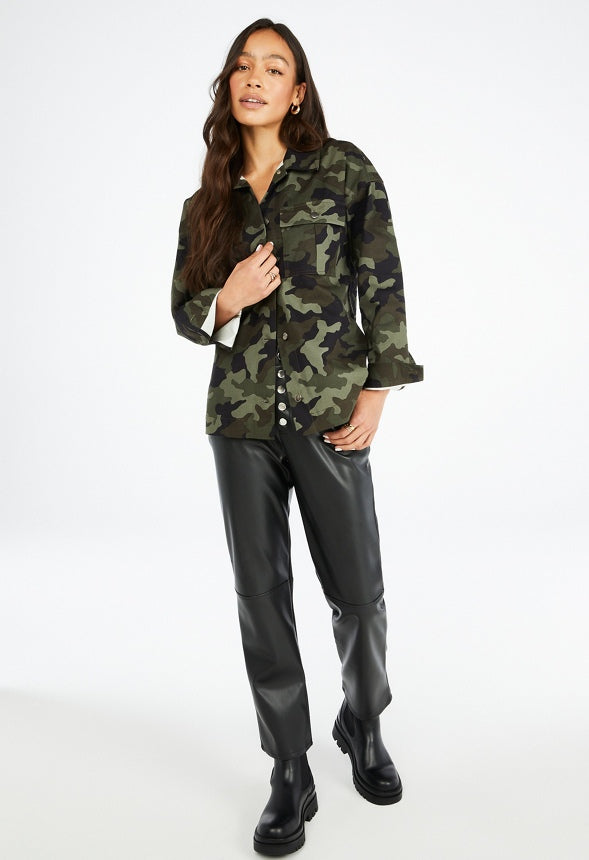 Utility Twill Jacket Green Camo Multi