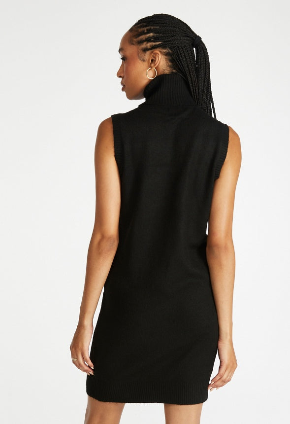 Turtleneck Sweater Dress Black Caviar