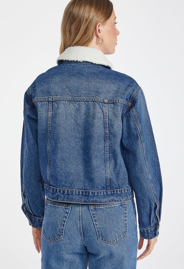 Sherpa Collar Denim Trucker Vibes