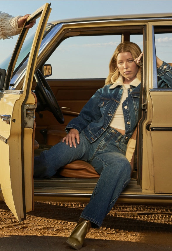 Sherpa Collar Denim Trucker Vibes