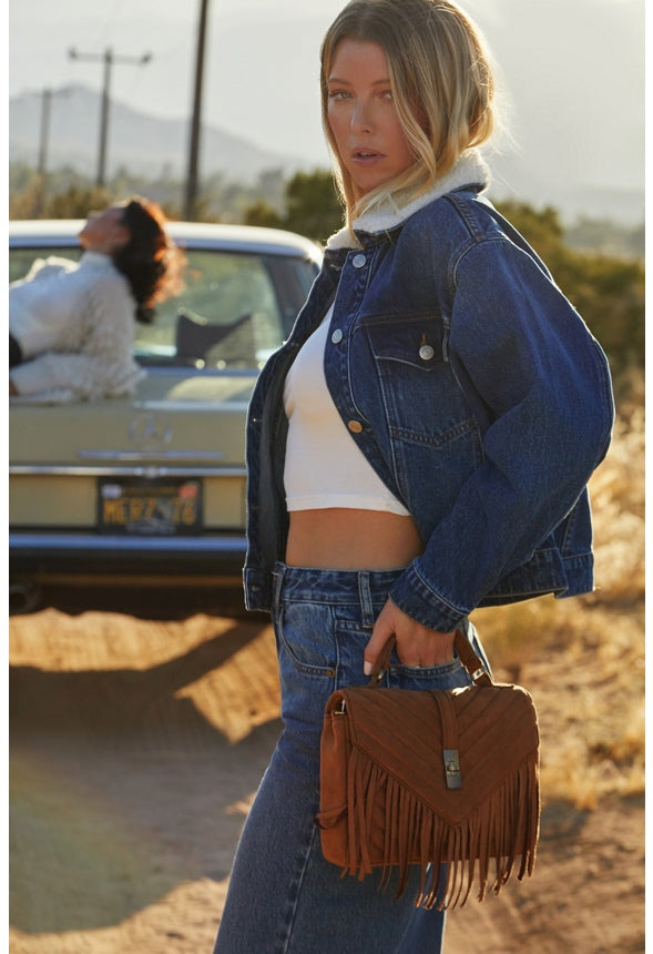 Sherpa Collar Denim Trucker Vibes