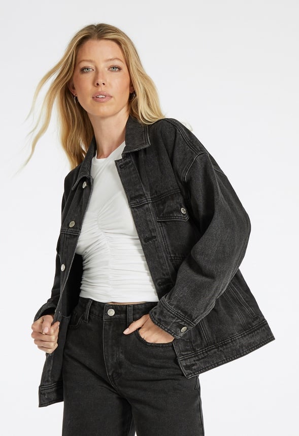 Ashton Oversized Denim Jacket Mascara