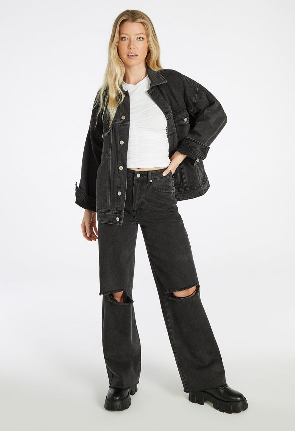 Ashton Oversized Denim Jacket Mascara