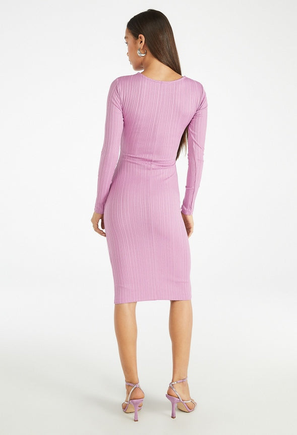 Tummy Tamer Rib Midi Dress Mulberry