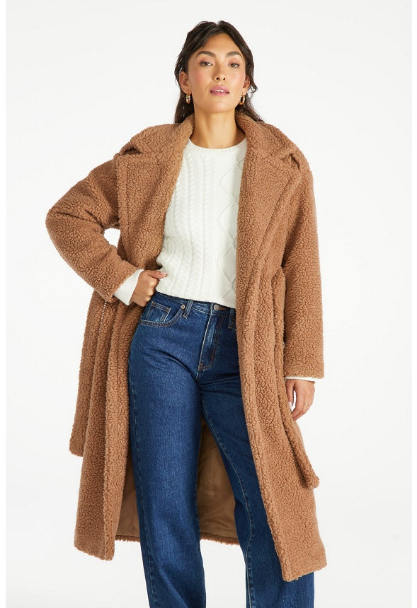 Teddy Fur Coat Brown Sugar