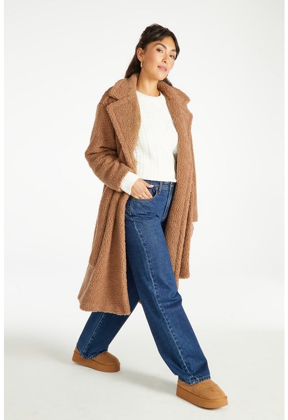 Teddy Fur Coat Brown Sugar