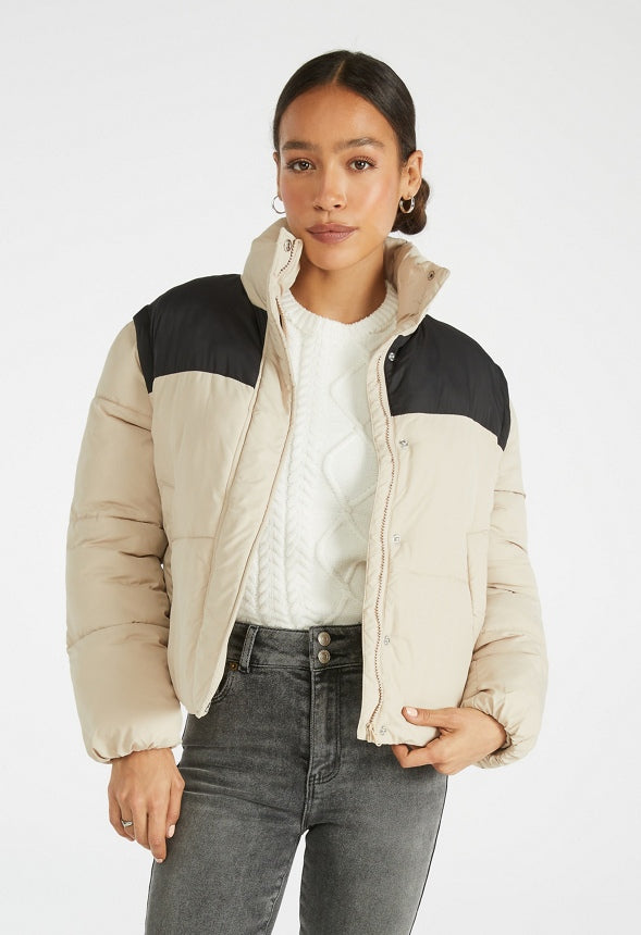 2 In 1 Puffer Vest Stone/Caviar