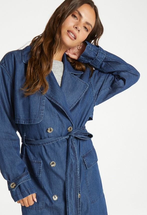 Denim Trench Coat Halo