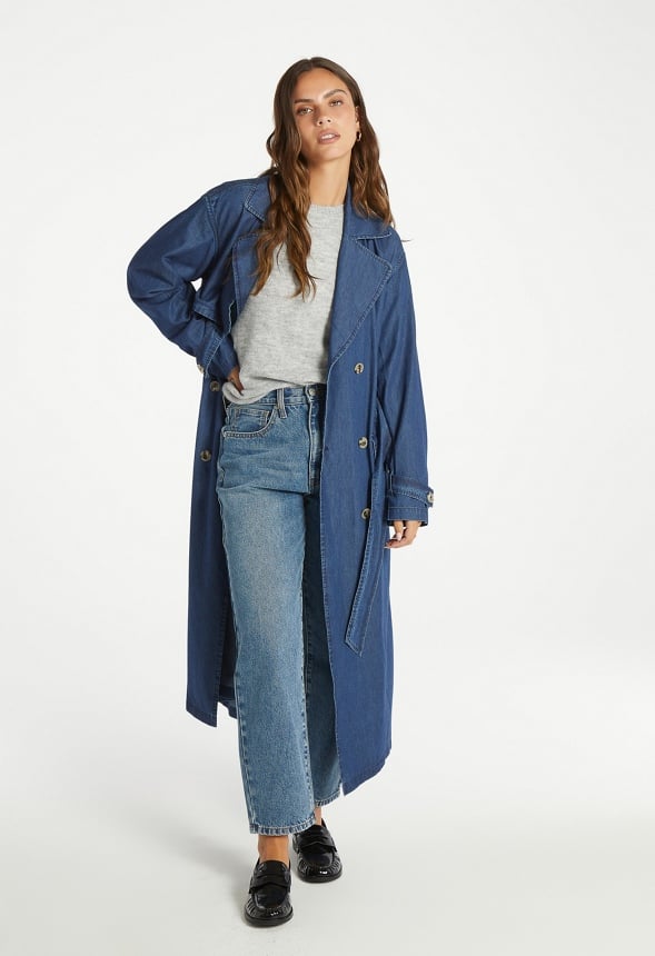 Denim Trench Coat Halo