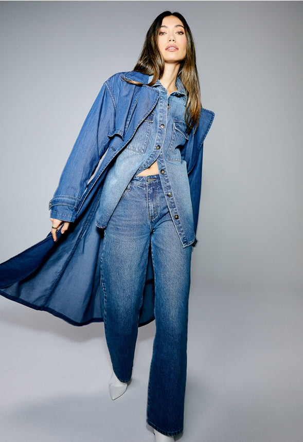 Denim Trench Coat Halo