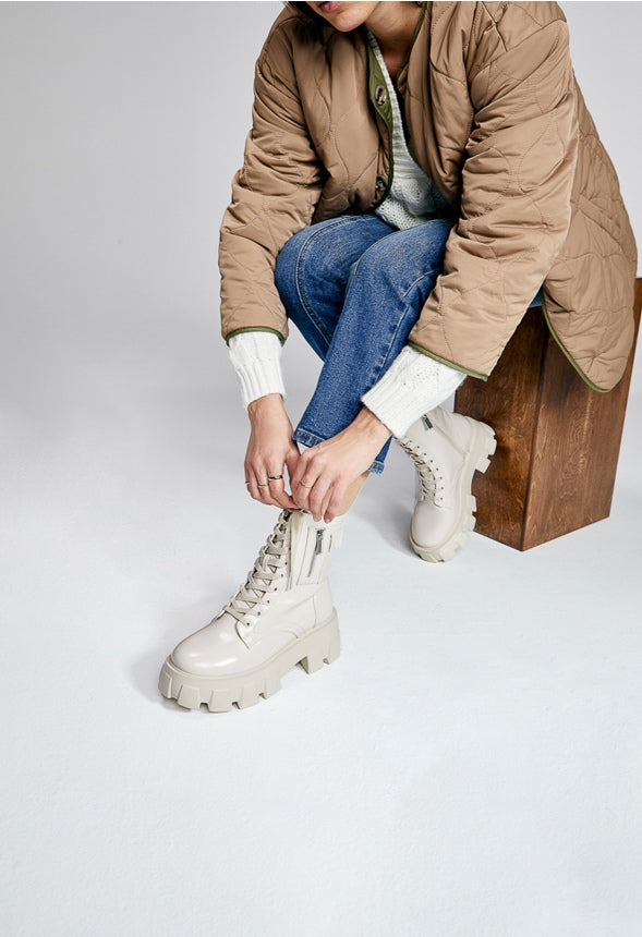 Reversible Quilted Liner Jacket Burnt Olive/ Taupe