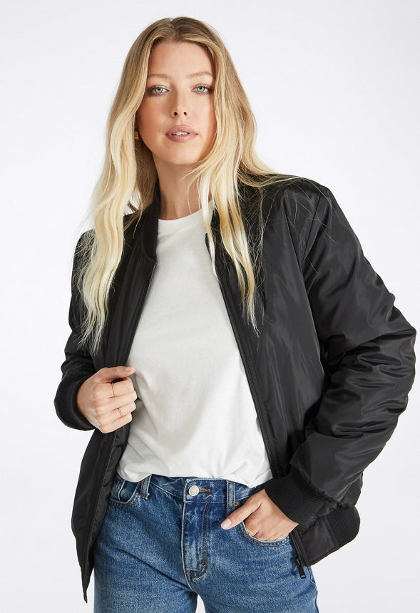 Oversized Bomber Jacket Black Caviar