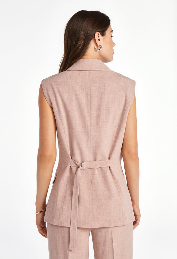 Sleeveless Blazer Pink Heather