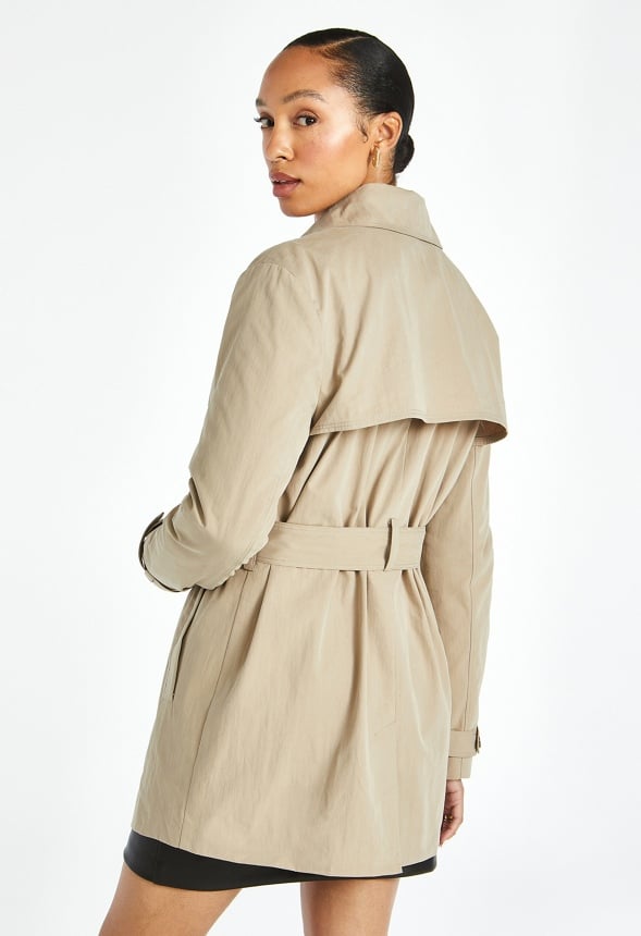 Short Classic Trench Coat Beige