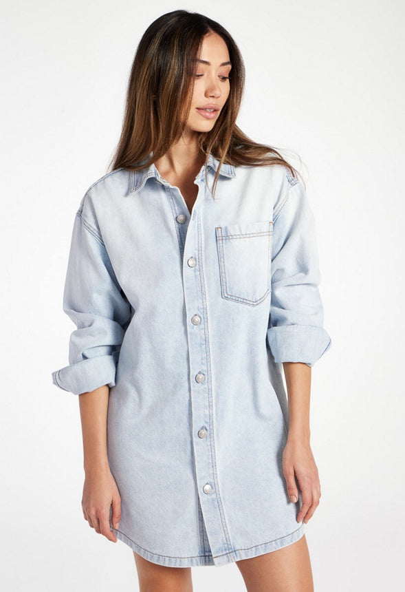 Brooks Denim Boyfriend Mini Shirtdress Issue