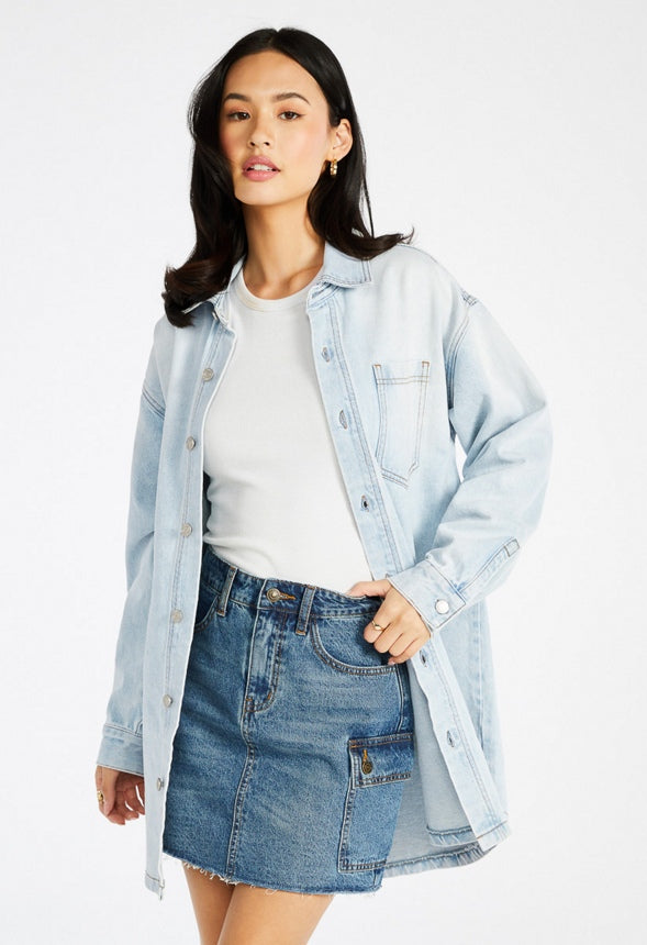 Brooks Denim Boyfriend Mini Shirtdress Issue