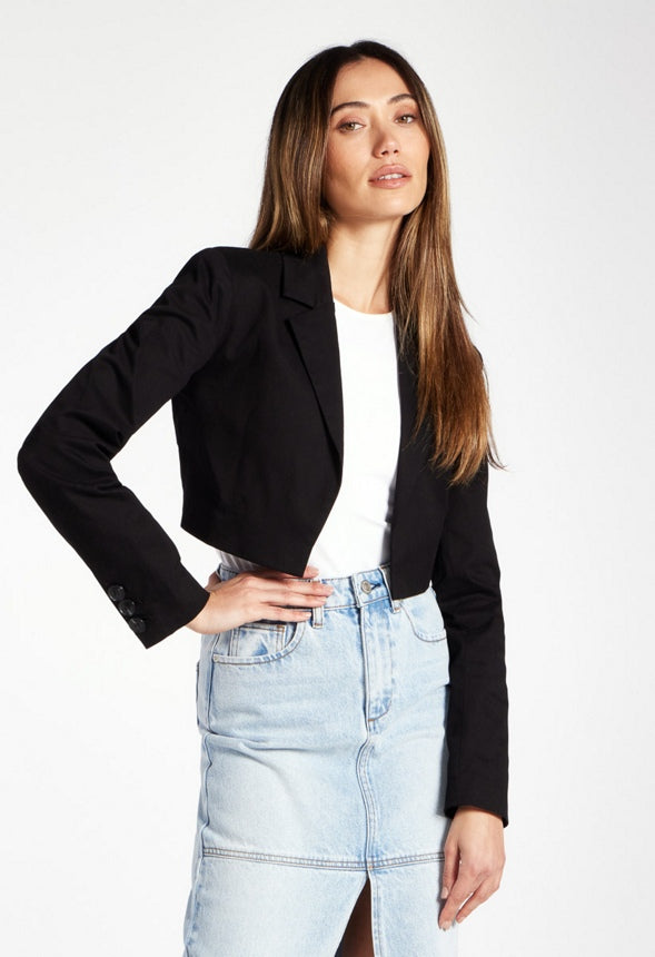 Cropped Blazer Black Caviar