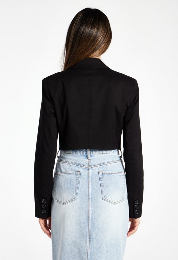 Cropped Blazer Black Caviar