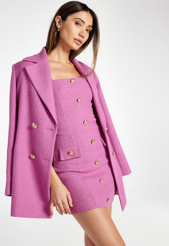 Tweed Mini Dress Fuschia Pink