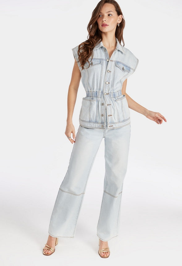 Cinched Denim Vest Issue