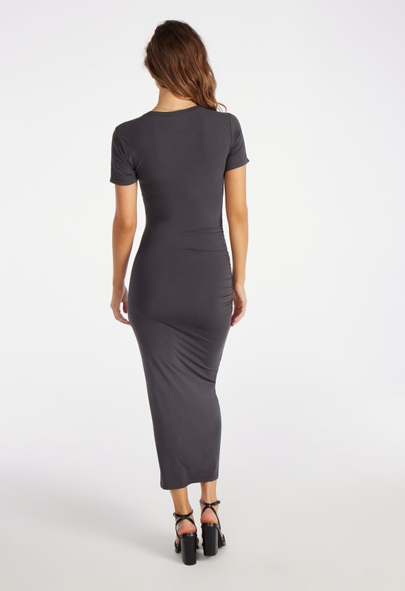 Ruched Midi T-Shirt Dress Magnet