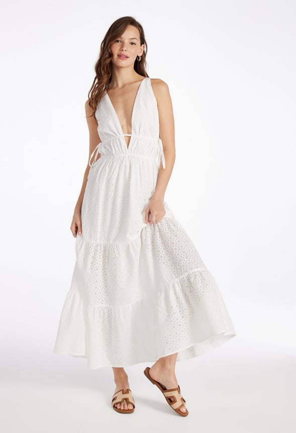 Eyelet Maxi Dress Marshmallow White