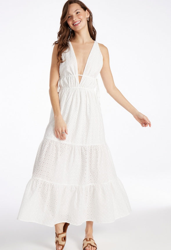 Eyelet Maxi Dress Marshmallow White