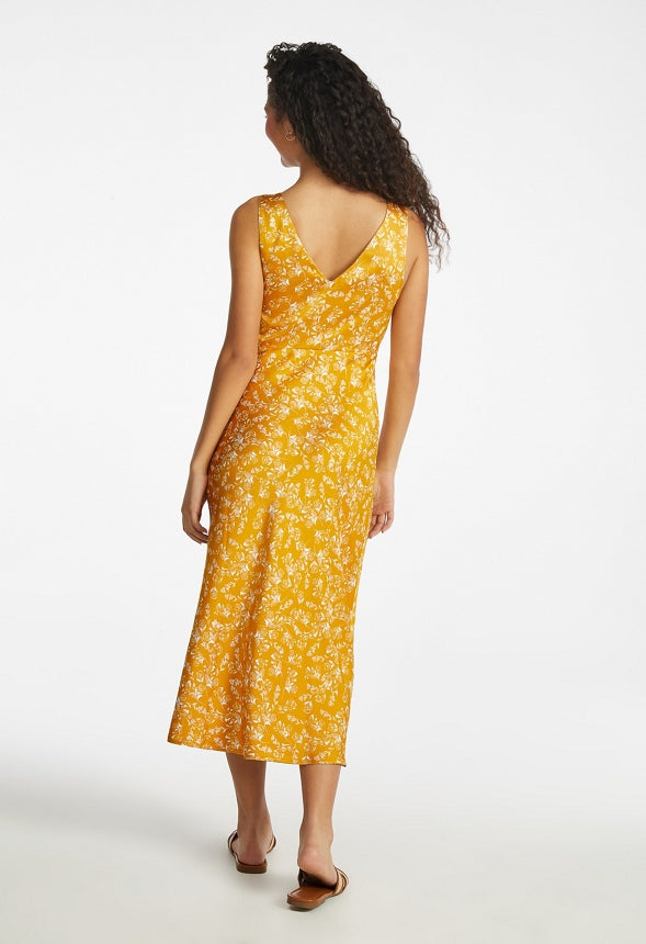 Tank Midi Slip Dress Rustic Floral Marigold