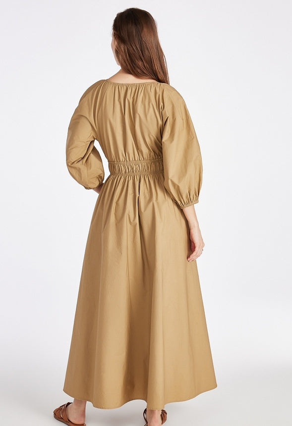 Volume Sleeve Maxi Dress Kelp